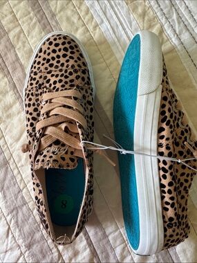 Blowfish Leopard Print Sneakers in Tan and Black